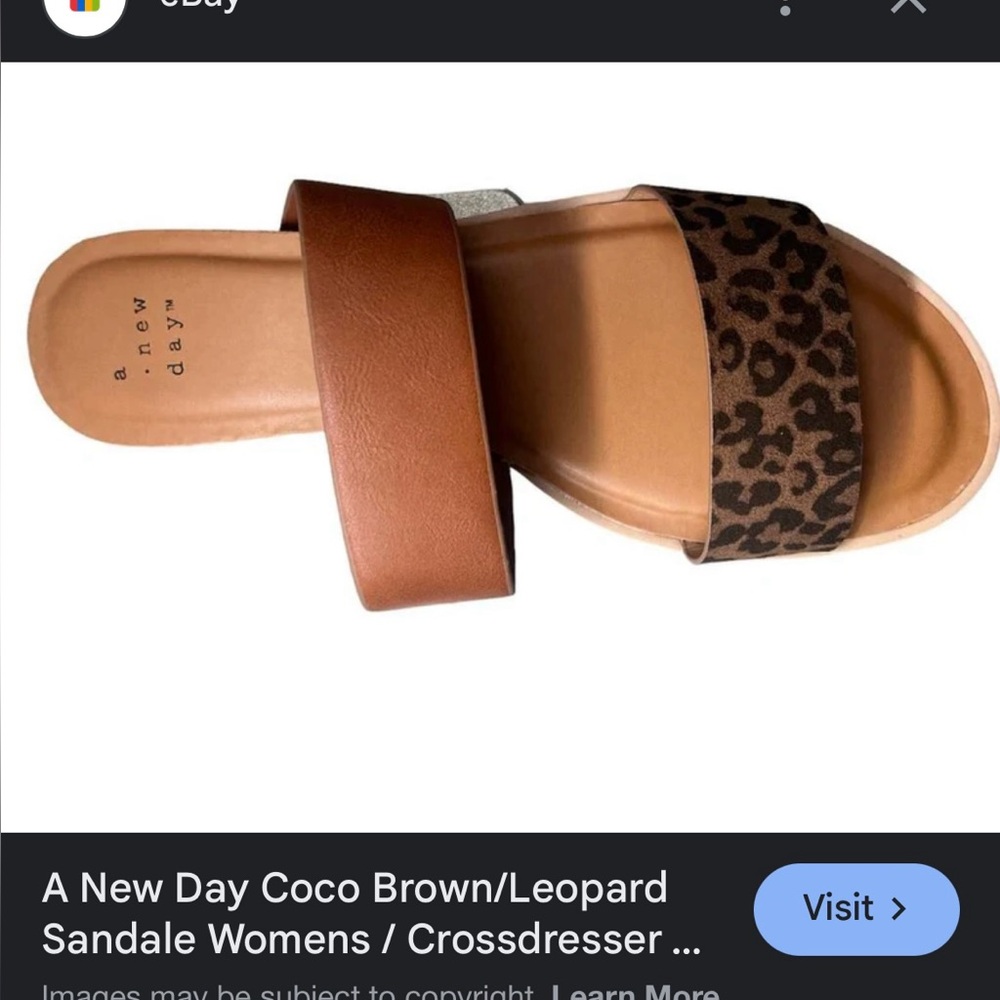 A New Day Brown and Leopard Sandals